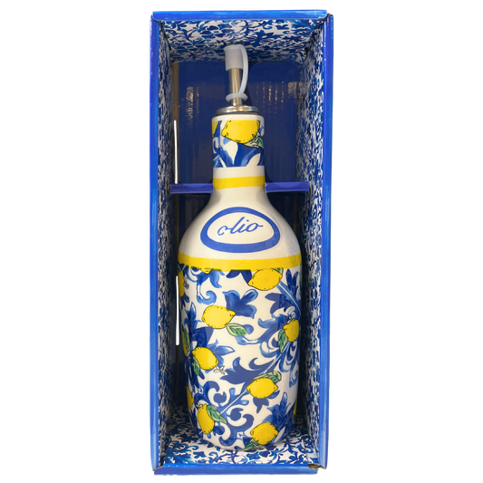 Oliera Blu Zagara - Oliera in ceramica decorata con confezione - SF331