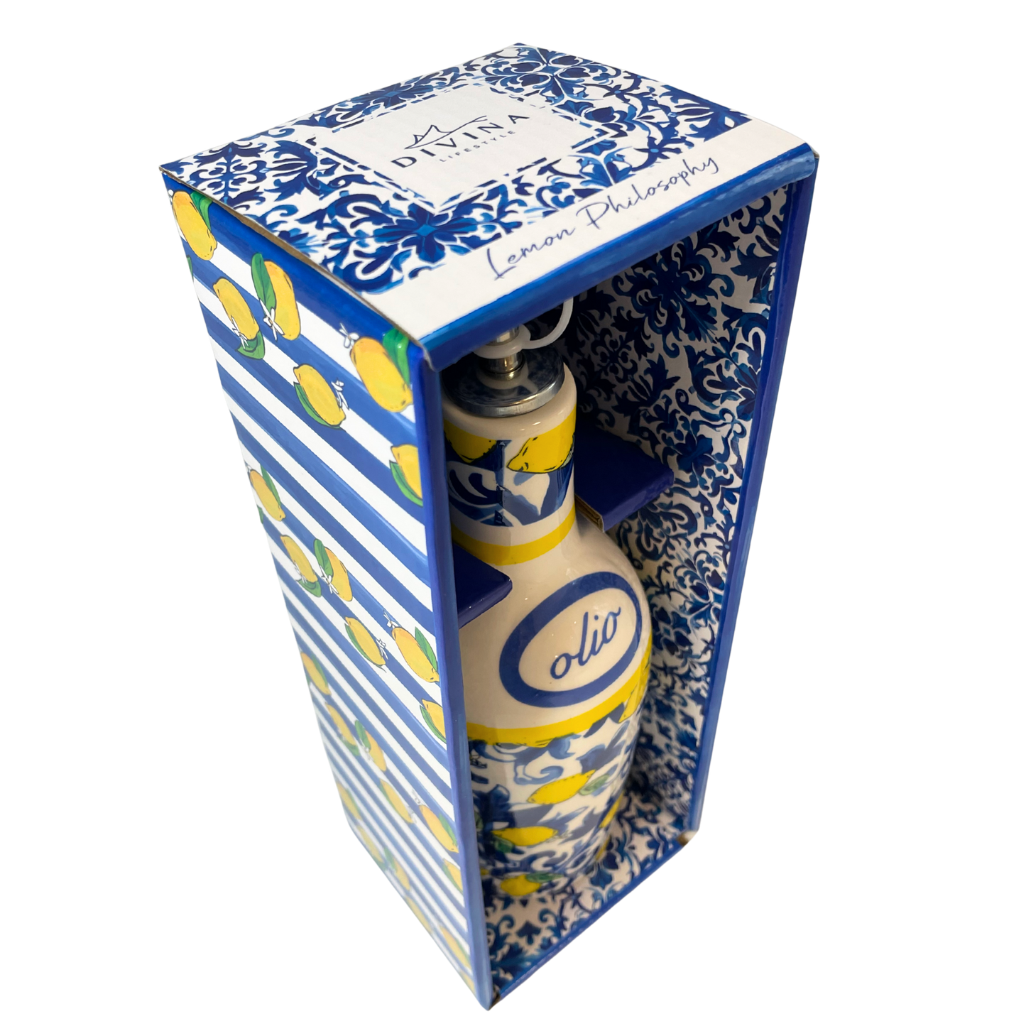 Oliera Blu Zagara - Oliera in ceramica decorata con confezione - SF331