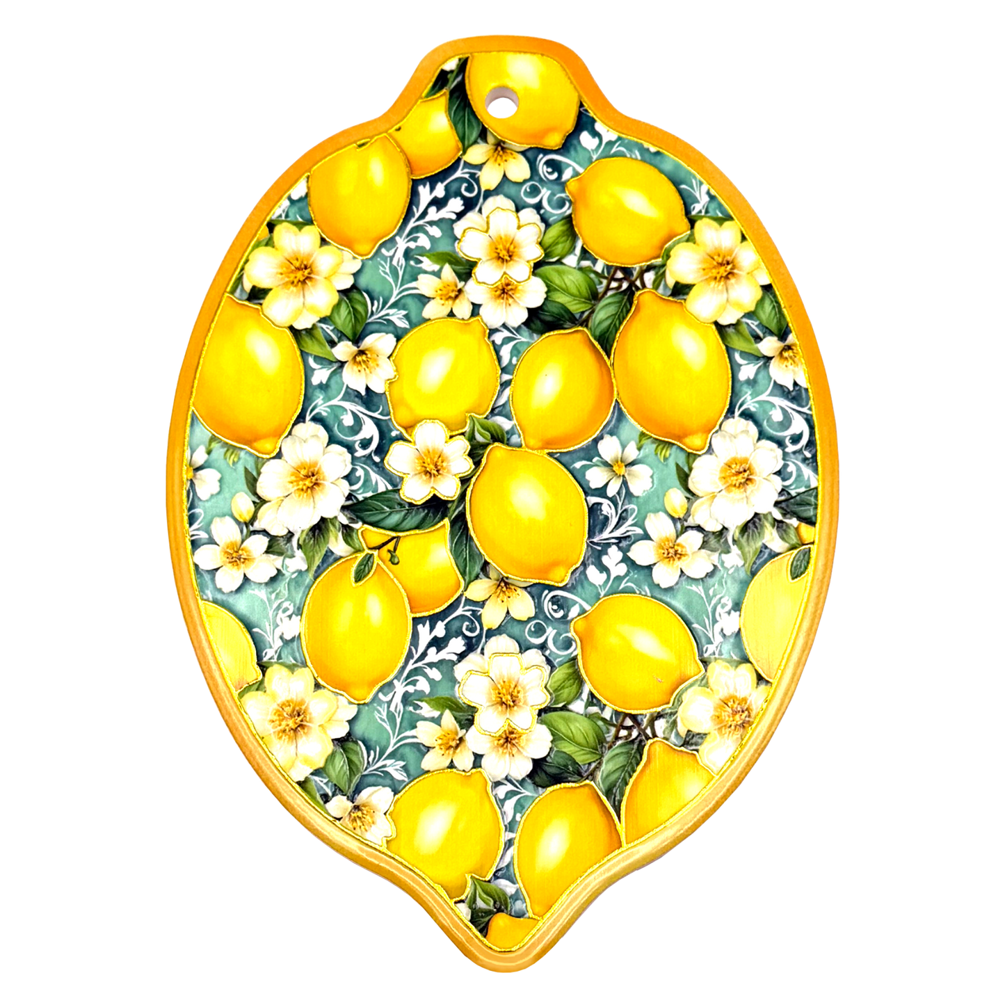 Sottopentola decorativo in ceramica con limoni - 15x20 cm - SF351
