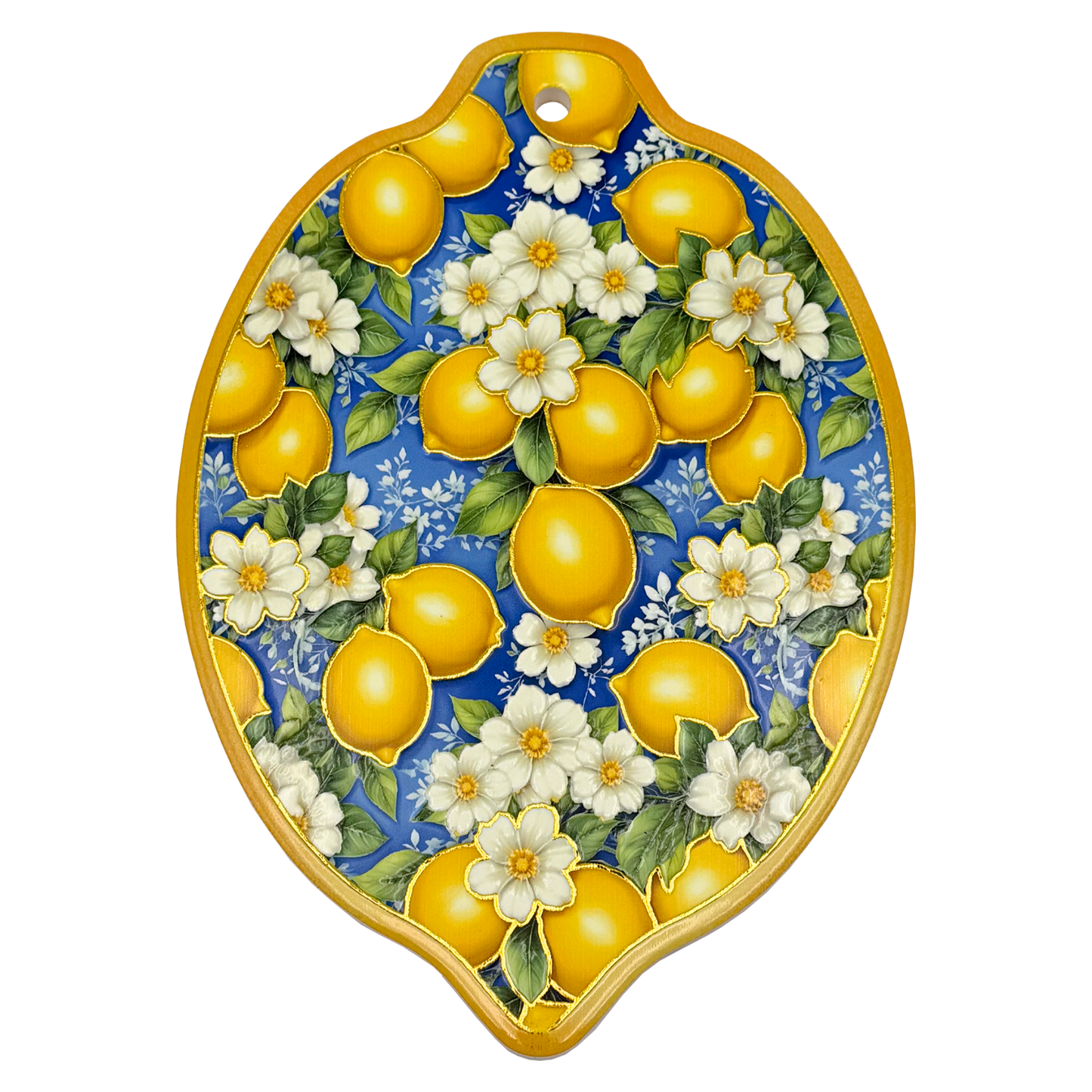 Sottopentola decorativo in ceramica con limoni - 15x20 cm - SF351