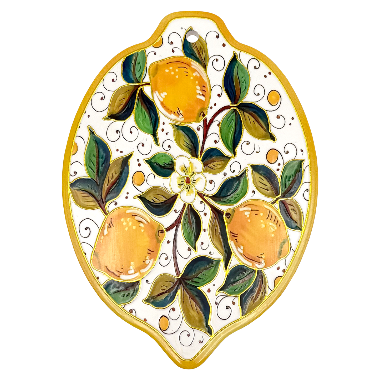 Sottopentola decorativo in ceramica con limoni - 15x20 cm - SF351
