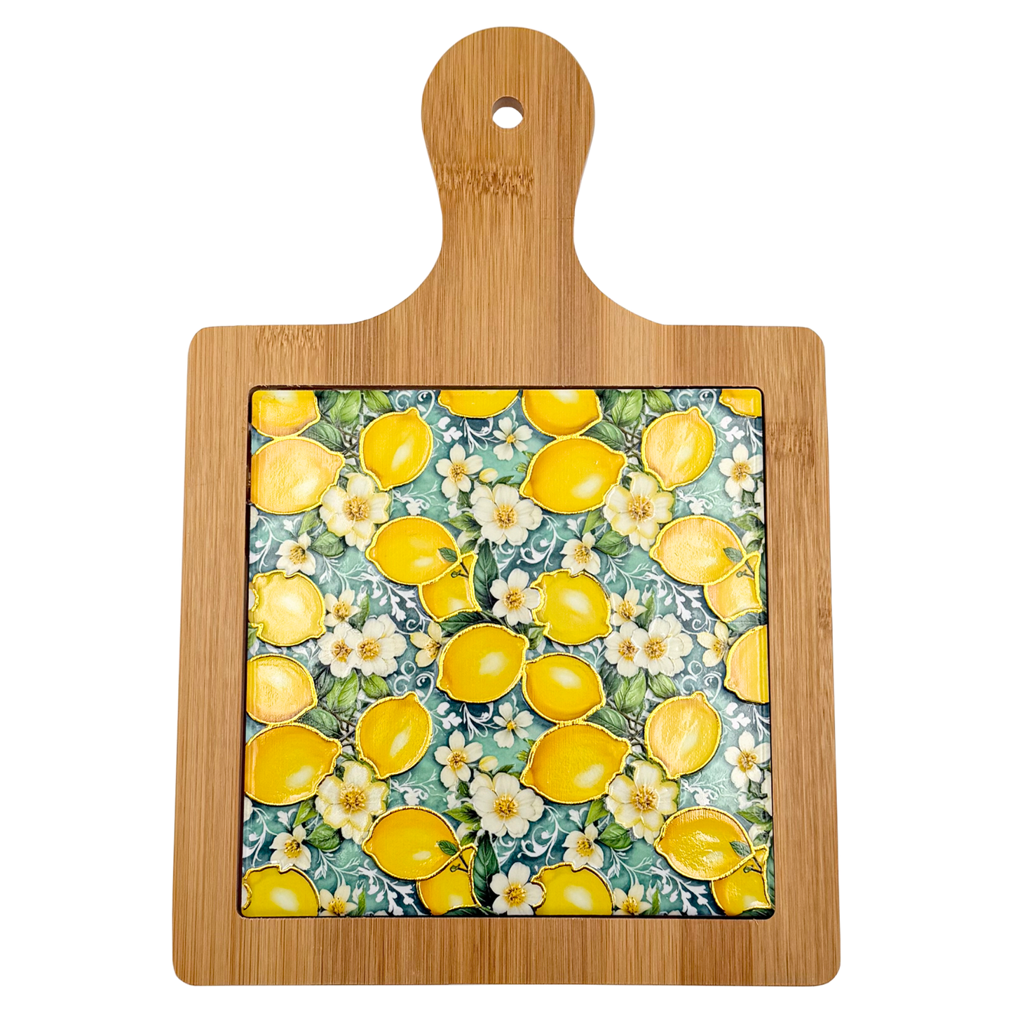 Sottopentola decorativo in ceramica e bambù - 19x27 cm - SF353