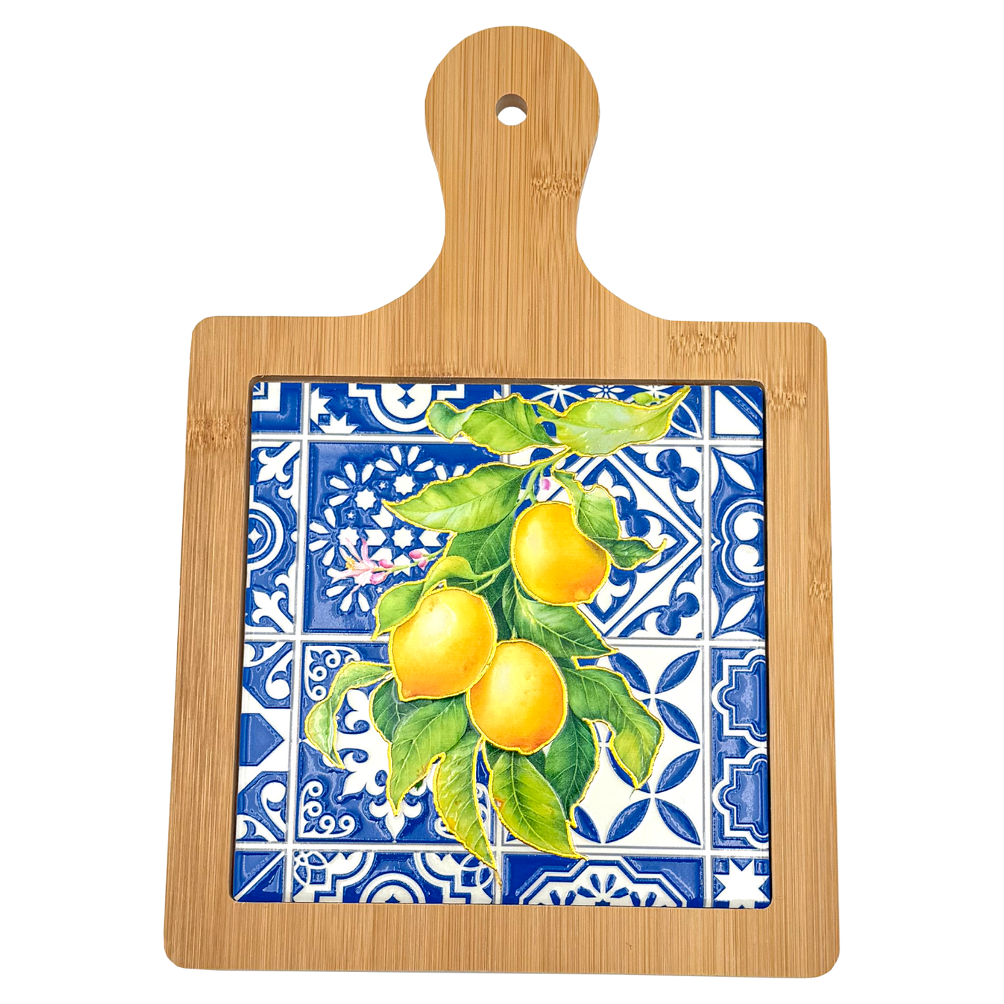 Sottopentola decorativo in ceramica e bambù - 19x27 cm - SF353