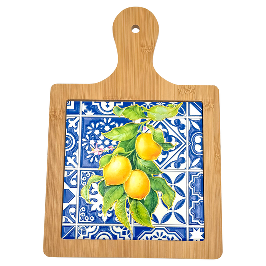 Sottopentola decorativo in ceramica e bambù - 19x27 cm - SF353