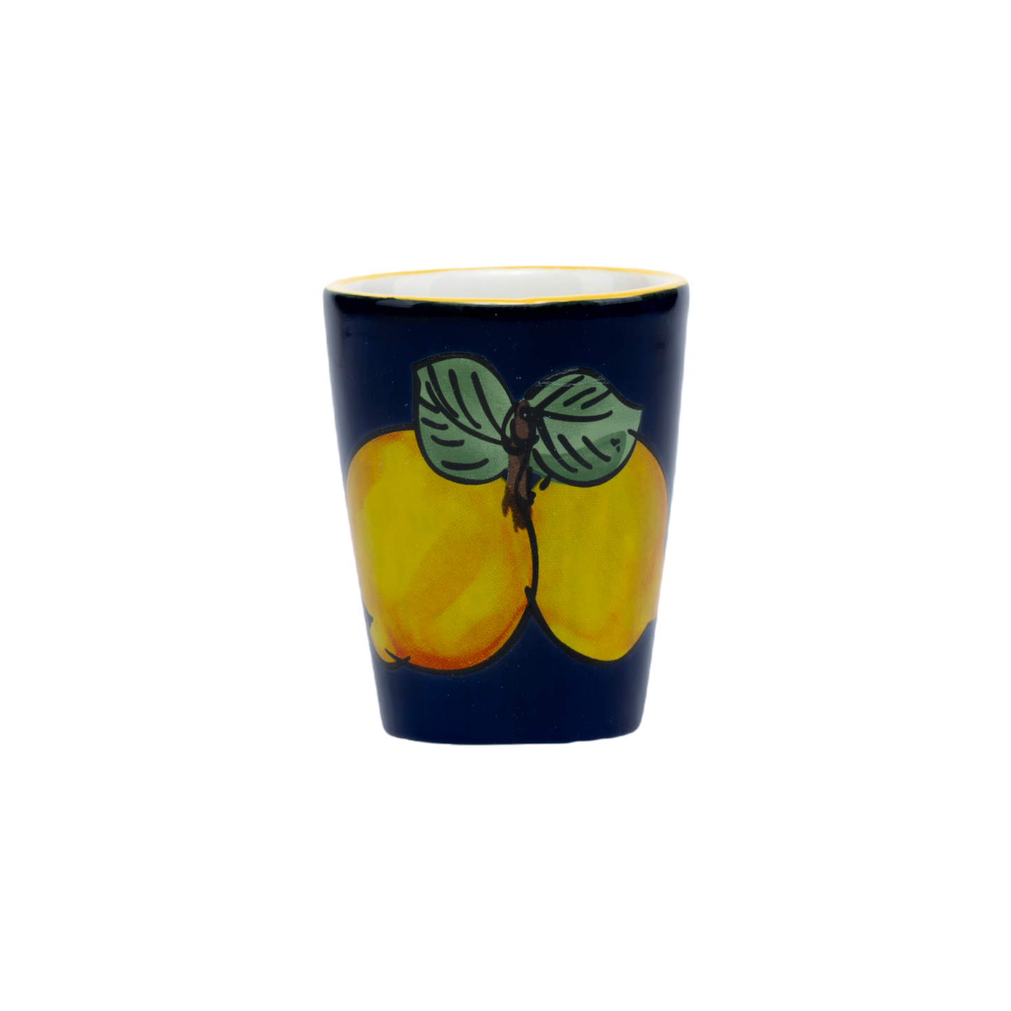 Bicchierino in Ceramica Blu con Limone Dipinto - SF65