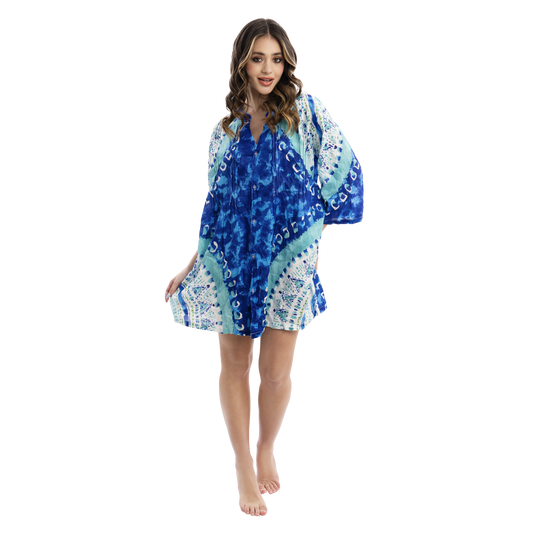 Abito estivo Kaftano Donna con sfumature e maioliche - VEST 106 - K00