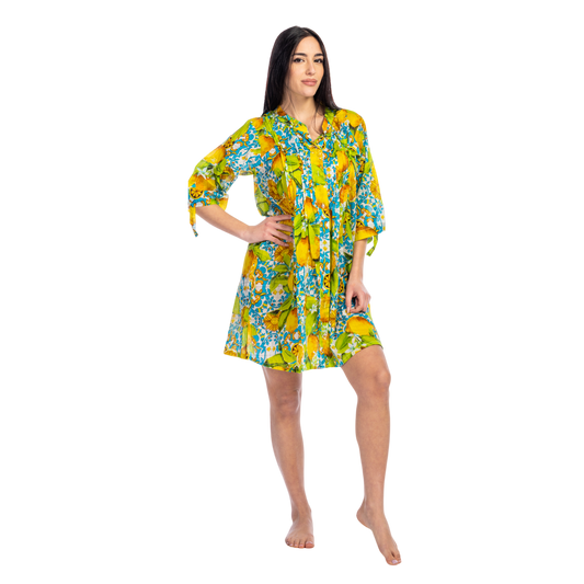 Abito estivo Kaftano Donna colorato Lemon - VEST 106 - K04