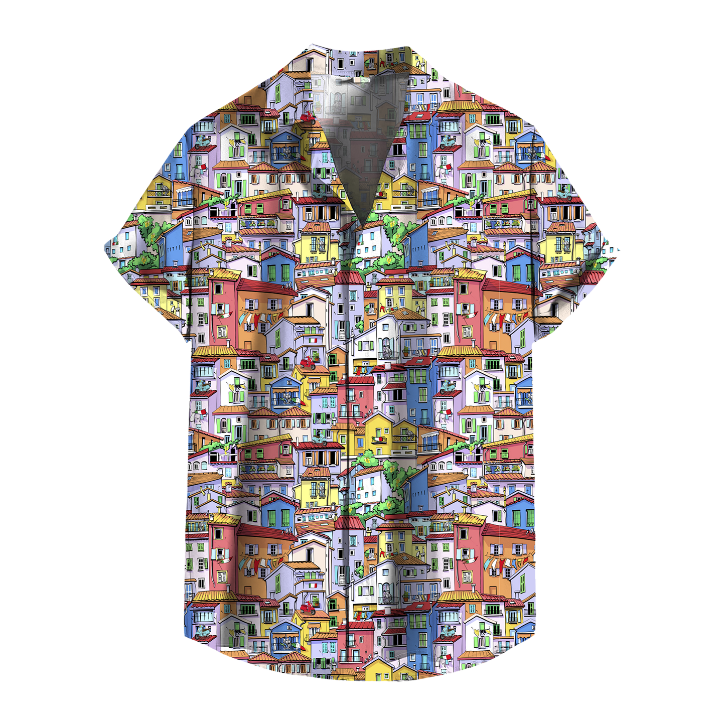 Camicia Uomo Estiva Maniche Corte con Stampa Originale – Look Casual Elegante – Vestibilità Regolare – Perfetta per Vacanze, Mare, Tempo Libero - VEST 168 - 03