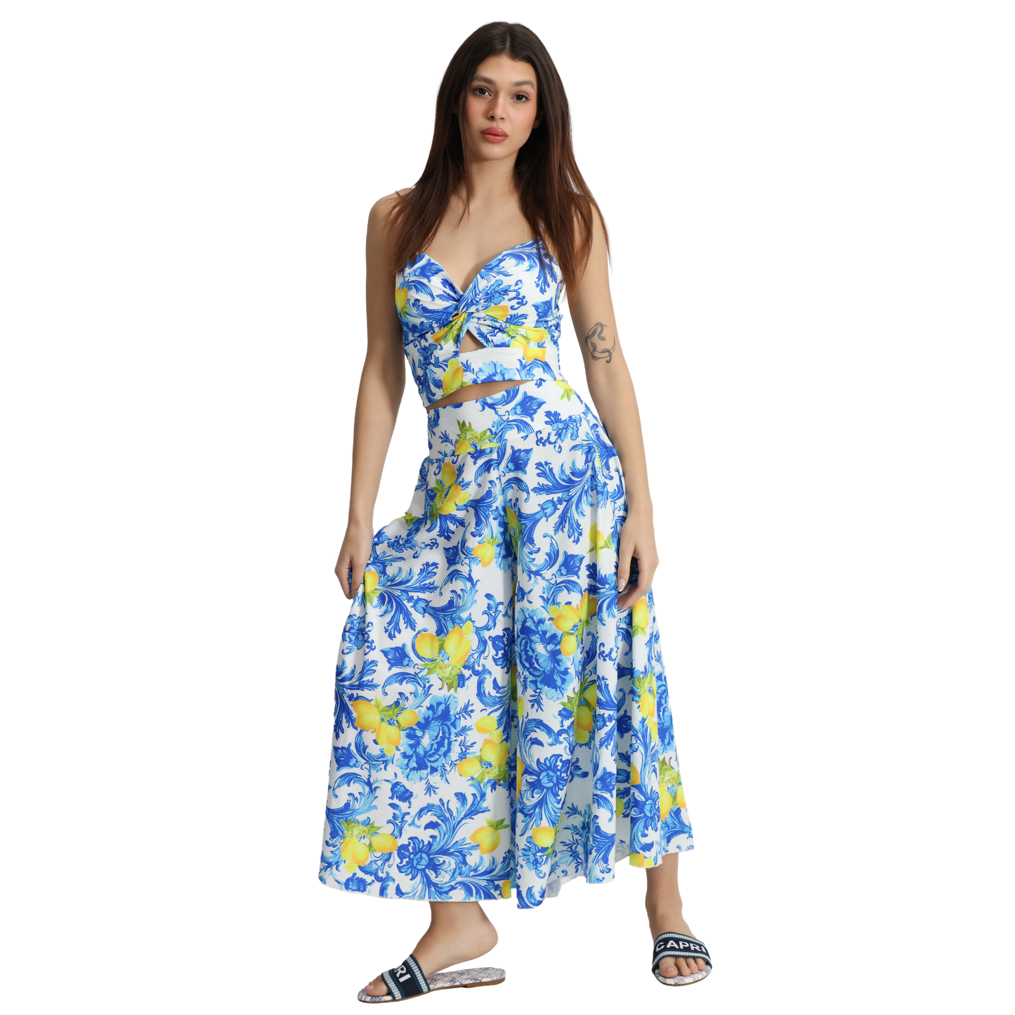 Outfit donna top e pantalone in diverse fantasie top regolabile e pantalone - Top VEST189 + Pantalone VEST190