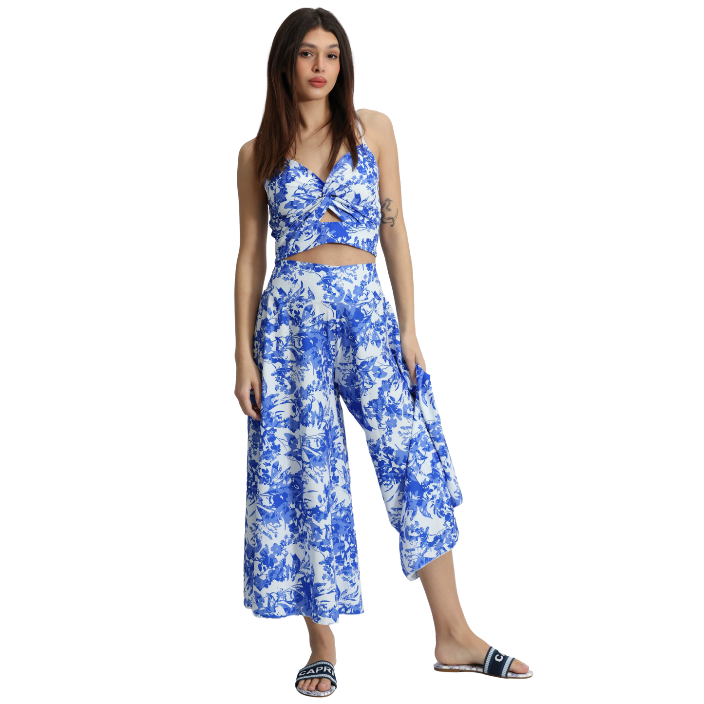 Outfit donna top e pantalone in diverse fantasie top regolabile e pantalone - Top VEST189 + Pantalone VEST190