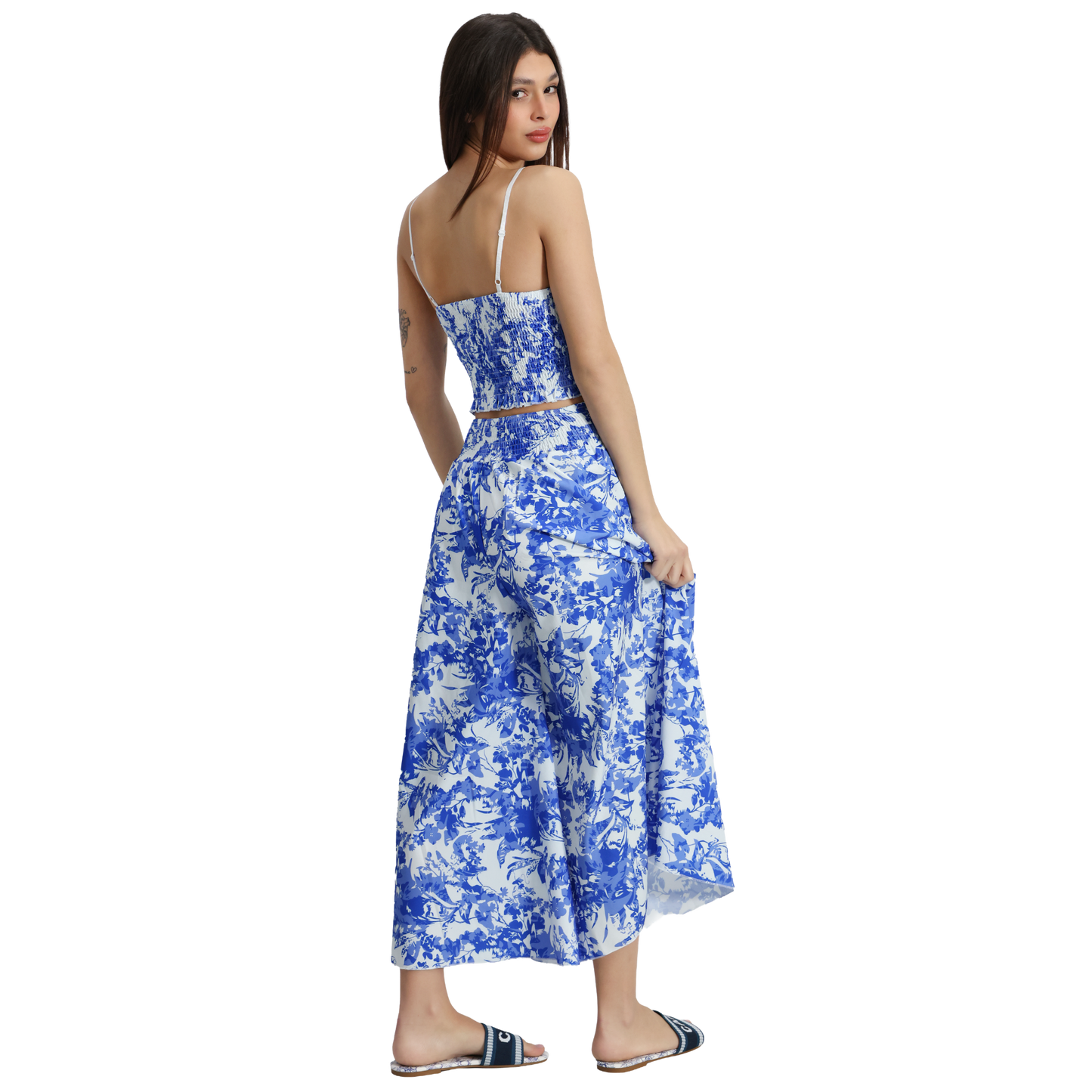 Outfit donna top e pantalone in diverse fantasie top regolabile e pantalone - Top VEST189 + Pantalone VEST190