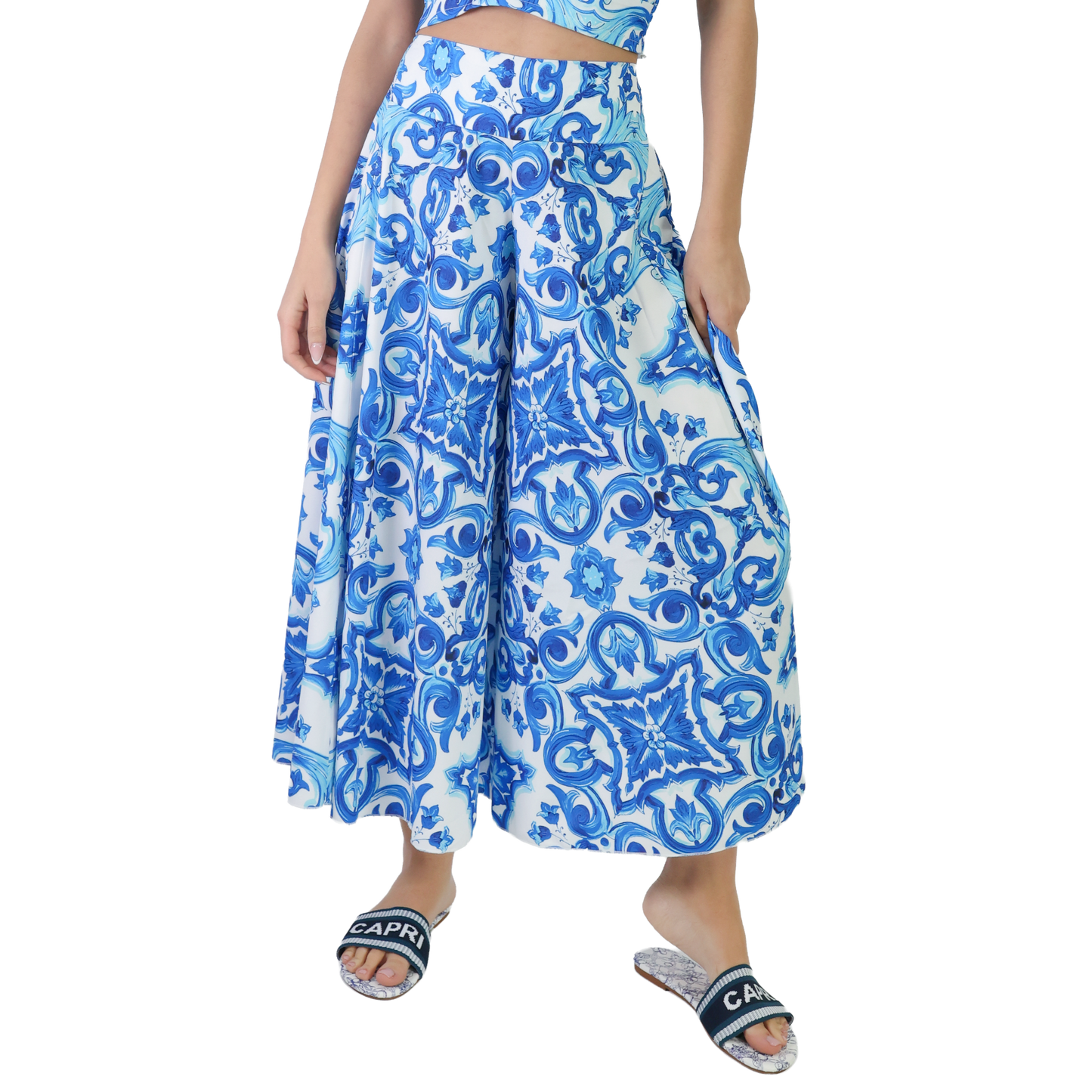 Outfit donna top e pantalone in diverse fantasie top regolabile e pantalone - Top VEST189 + Pantalone VEST190