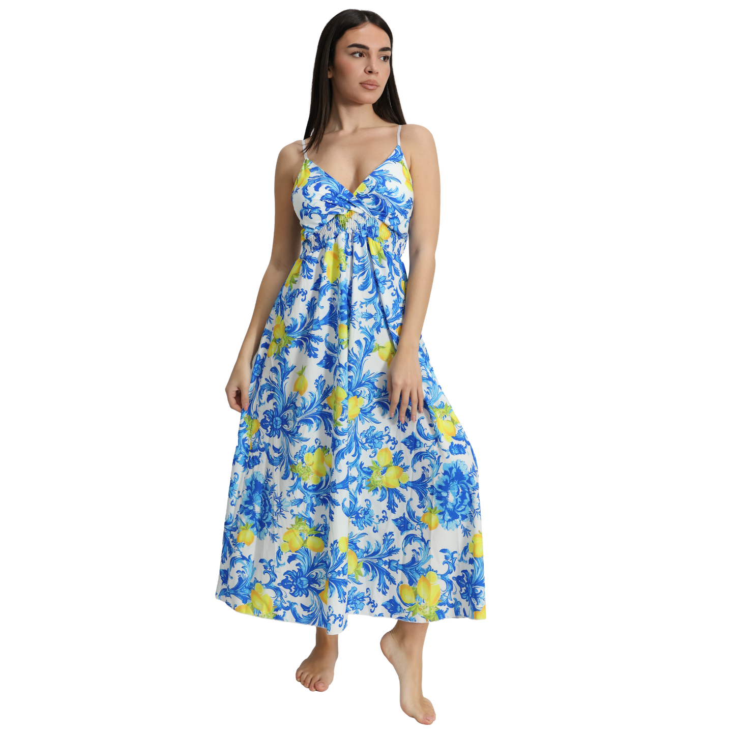 Vestito lungo donna con spalline sottili e regolabili - VEST192