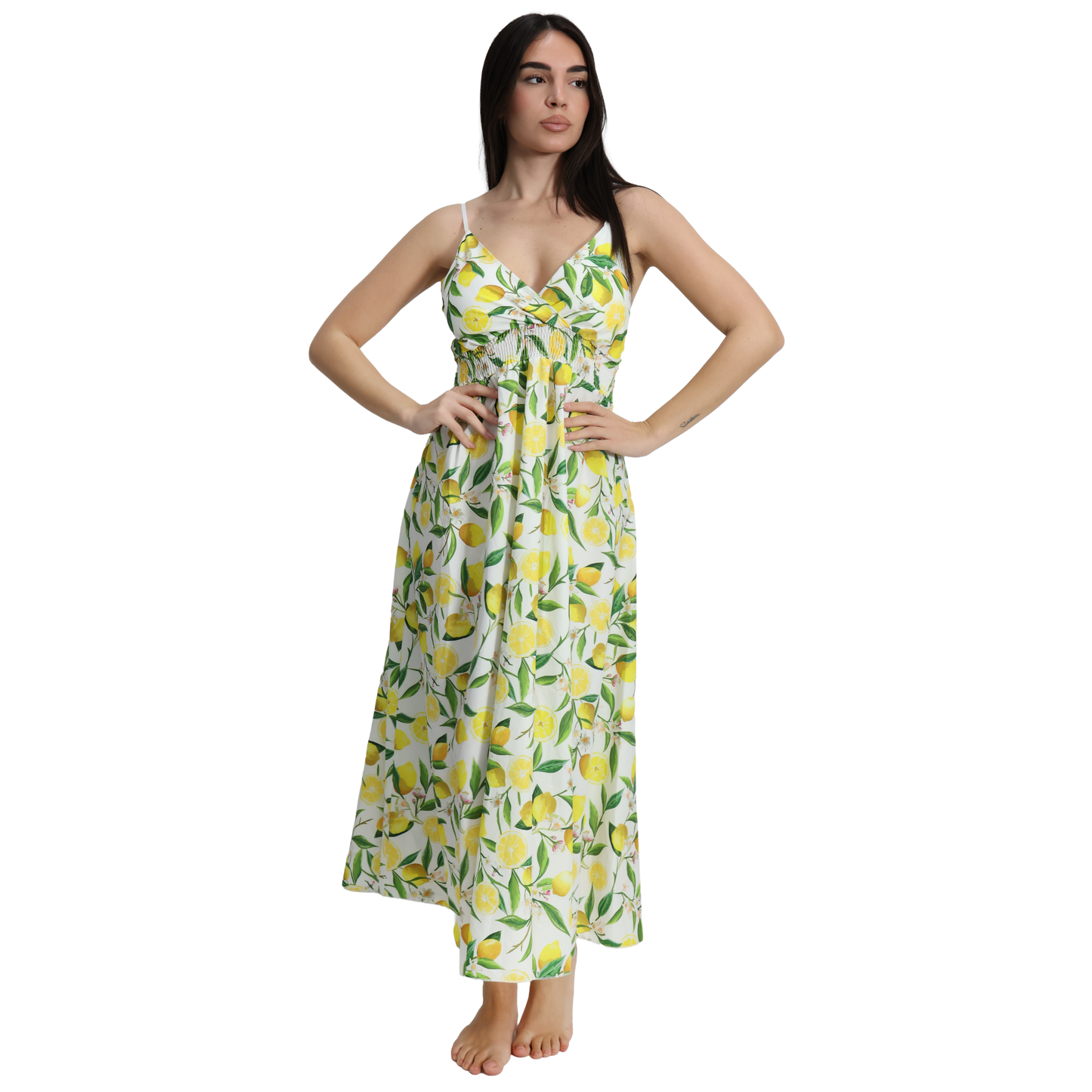 Vestito lungo donna con spalline sottili e regolabili - VEST192