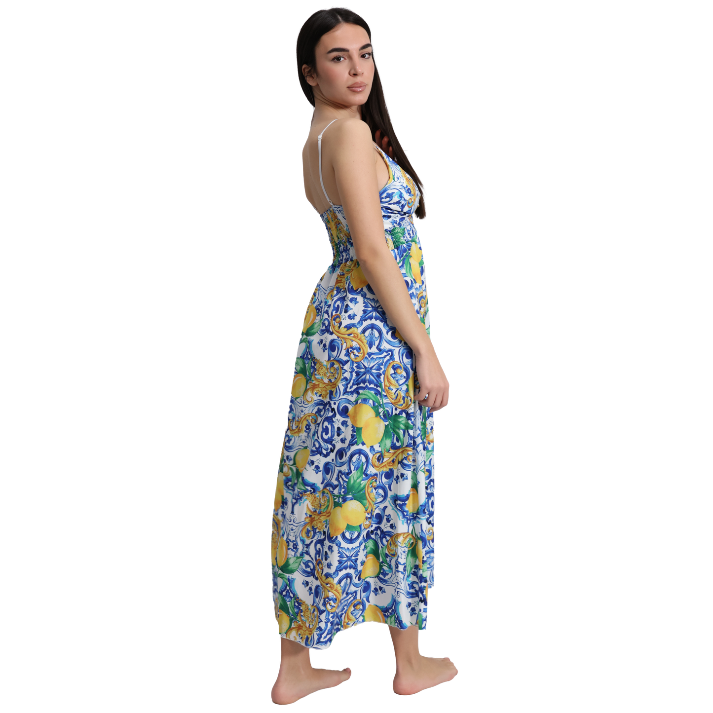 Vestito lungo donna con spalline sottili e regolabili - VEST192