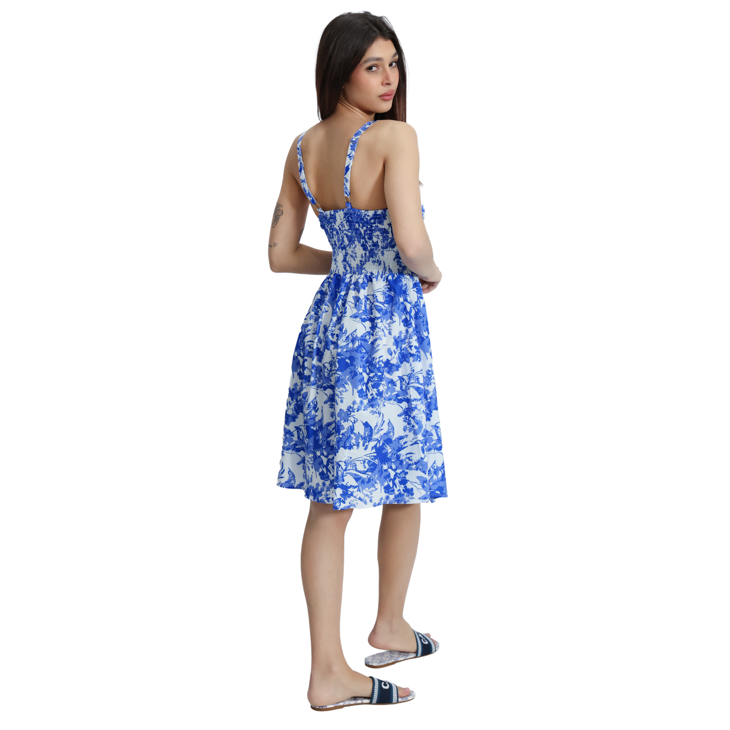 Vestito corto donna con spalline larghe in diverse fantasie - VEST193