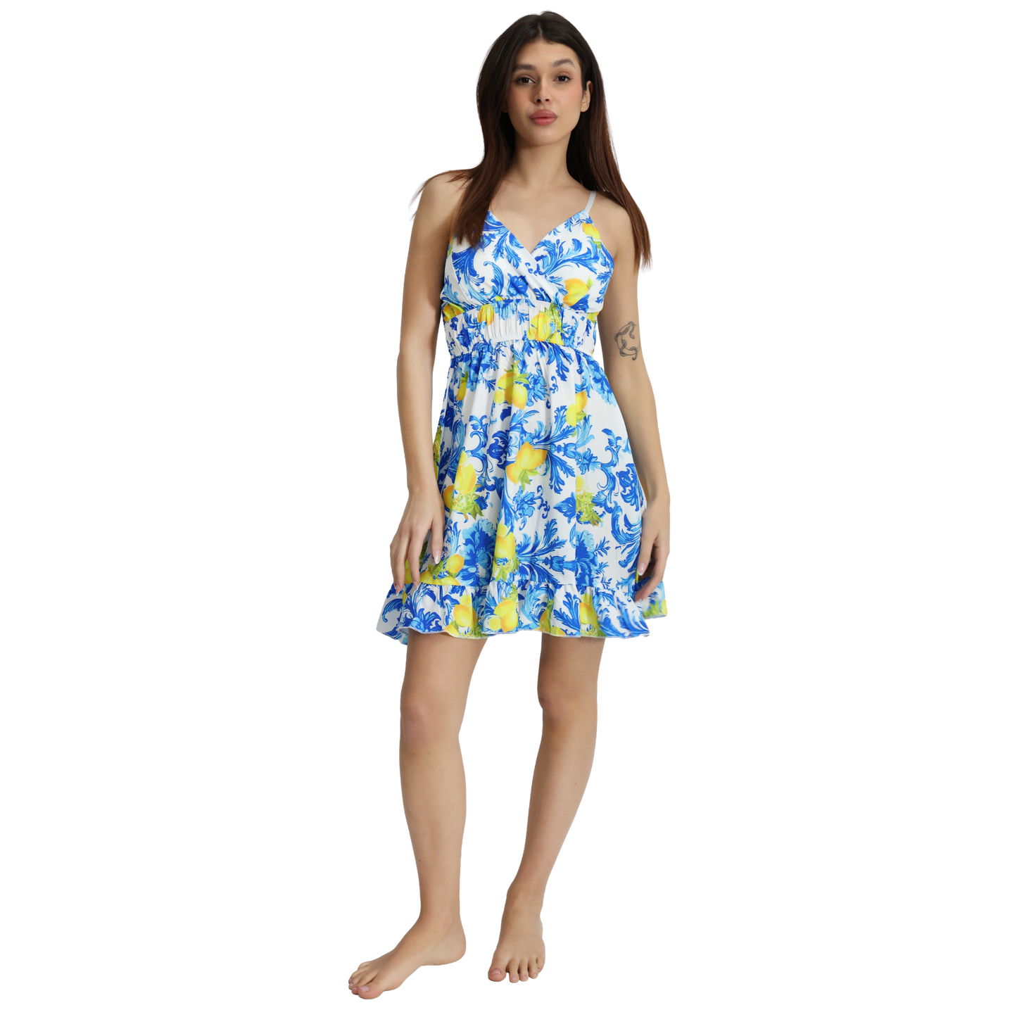 Vestito corto donna con spalline sottili regolabili - VEST196