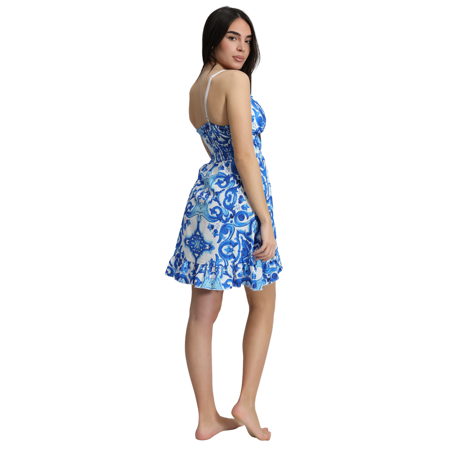 Vestito corto donna con spalline sottili regolabili - VEST196