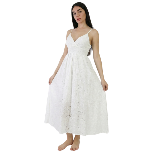 Vestito donna in Pizzo Sangallo con spalline regolabili - VEST207