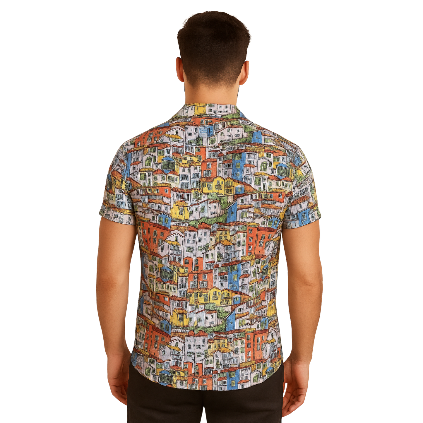 Camicia Uomo Estiva Maniche Corte con Stampa Originale – Look Casual Elegante – Vestibilità Regolare – Perfetta per Vacanze, Mare, Tempo Libero - VEST 168 - 03