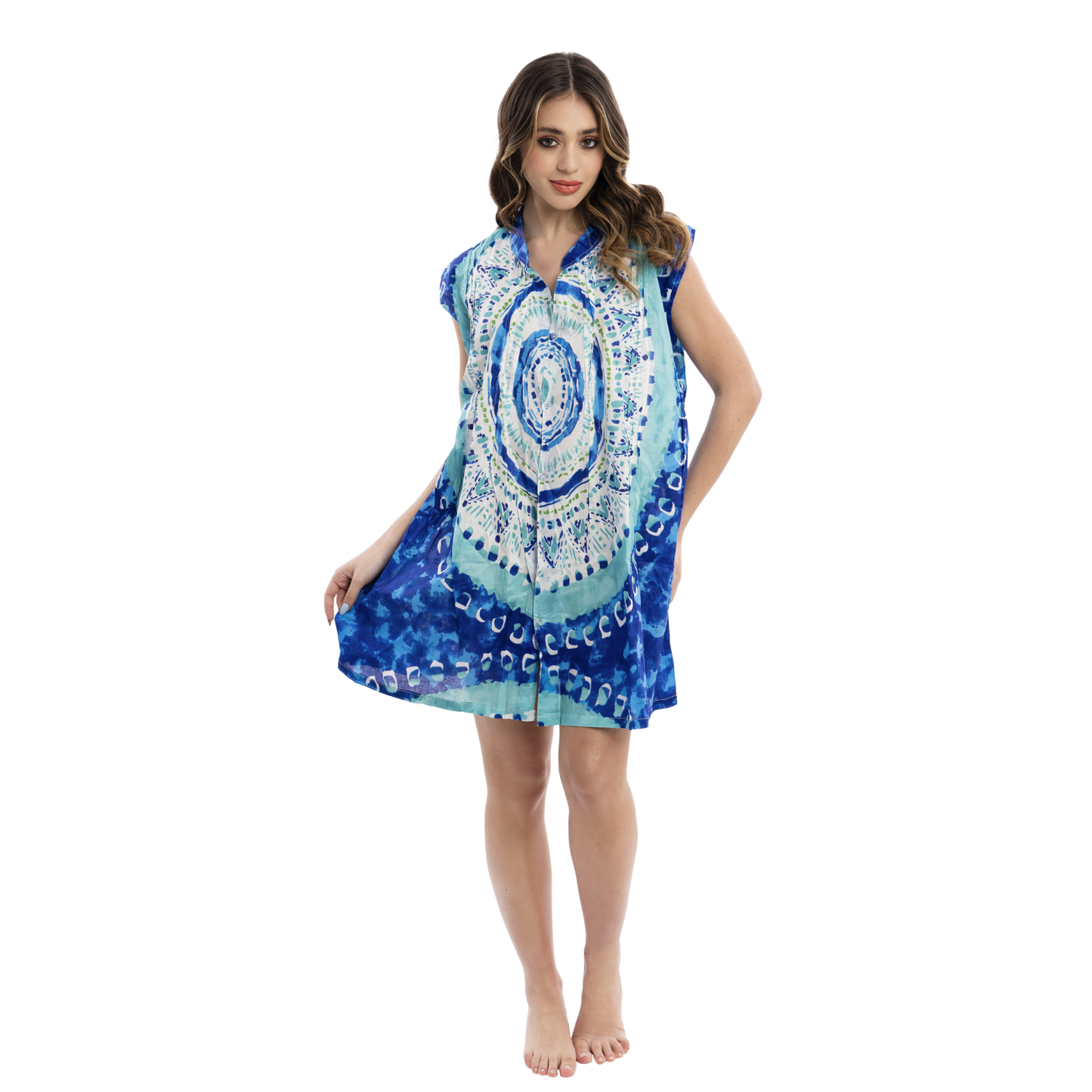 Abito estivo Kaftano Smanicato Donna colorato Lemon - VEST 172 - KS02