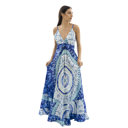Vestito Donna Silk estivo con scollo a triangolo 100% cotone - VEST 174 - S01